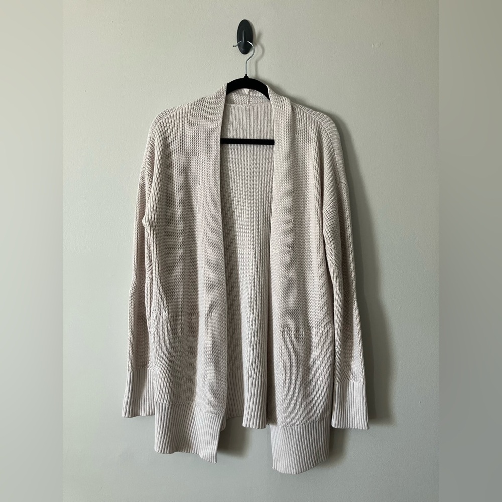 Lululemon Cashlu Sweater Wrap in White Opal